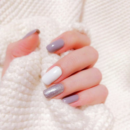 Short cocoa press-on nails